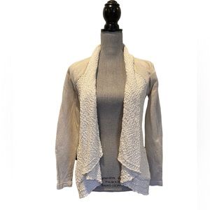Lucky Brand Off White Open Cardigan Drape Sweater Mixed Media XS
